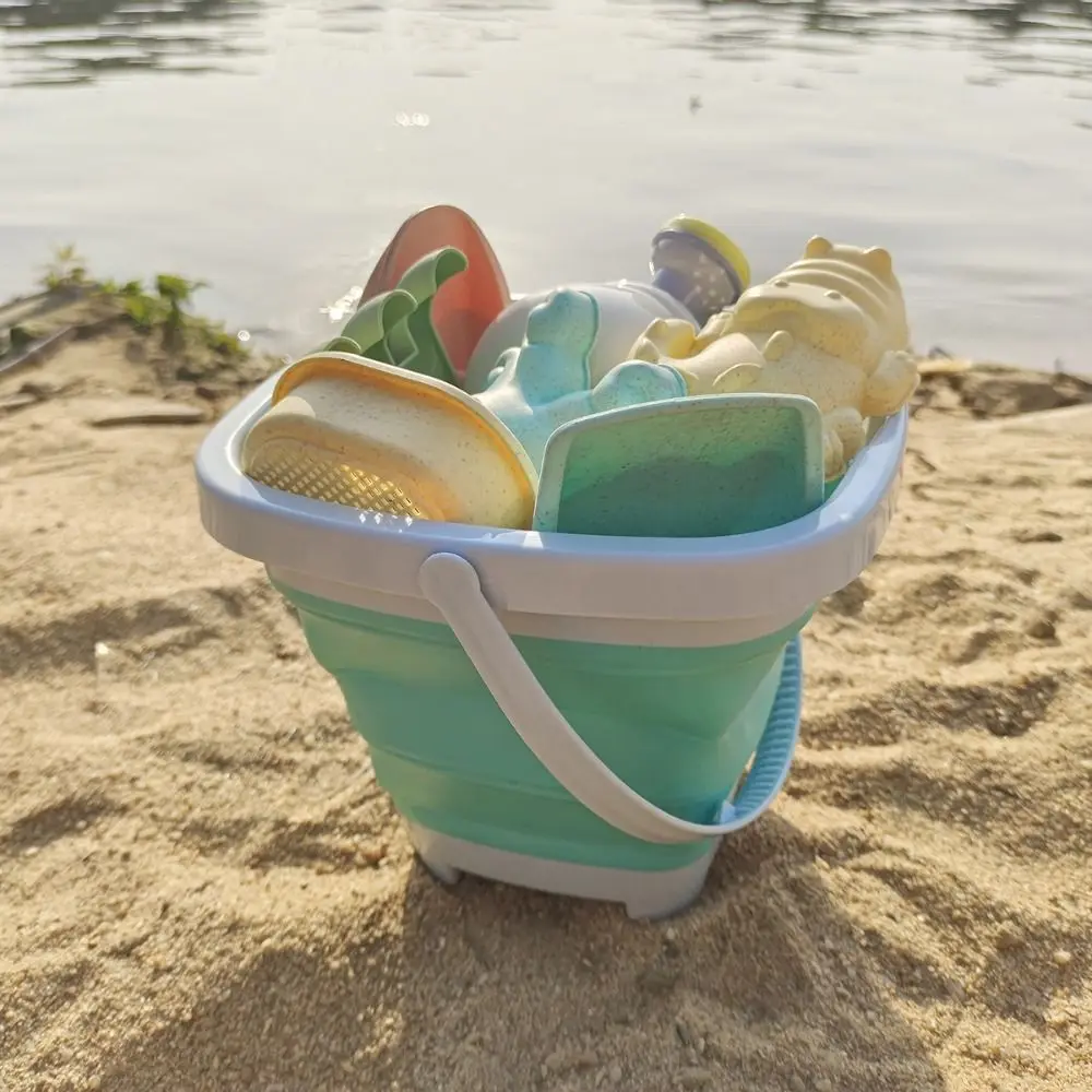 1 Set Emmer Strand Zand Speelspeelgoed Schop Draagbare Strandemmer Speelgoed Lichtgewicht Plastic Strand Speelspeelgoed Kinderen