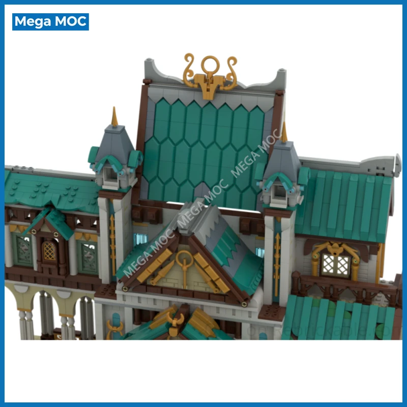 Ancient Mystic Woodland Elven Sanctuary Building Blocks  Fantasy Wilderness Scene MOC Desktop Display Ornament
