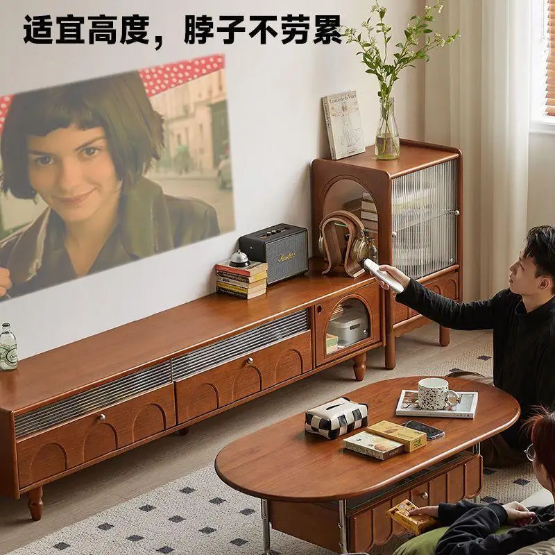 TV cabinet coffee table storage living room combination small apartment boxwood locker