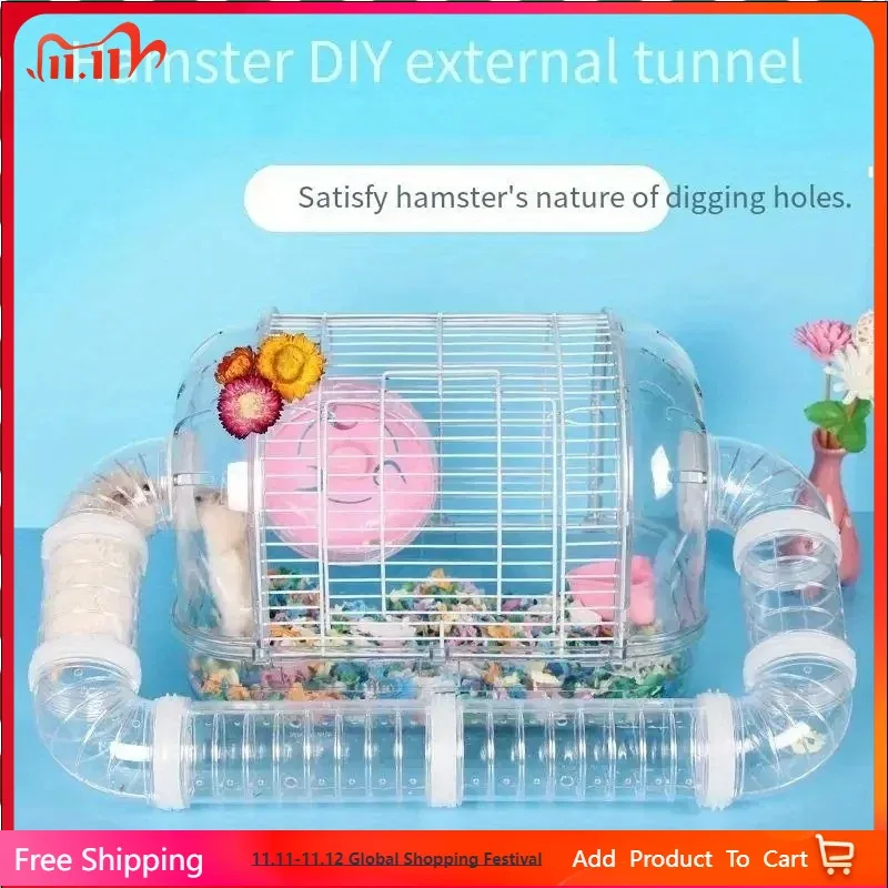 

8pcs DIY Transparent Hamster Tunnel Toy Sports Training Pipeline Runway Pet Game for Small Animal Accessories