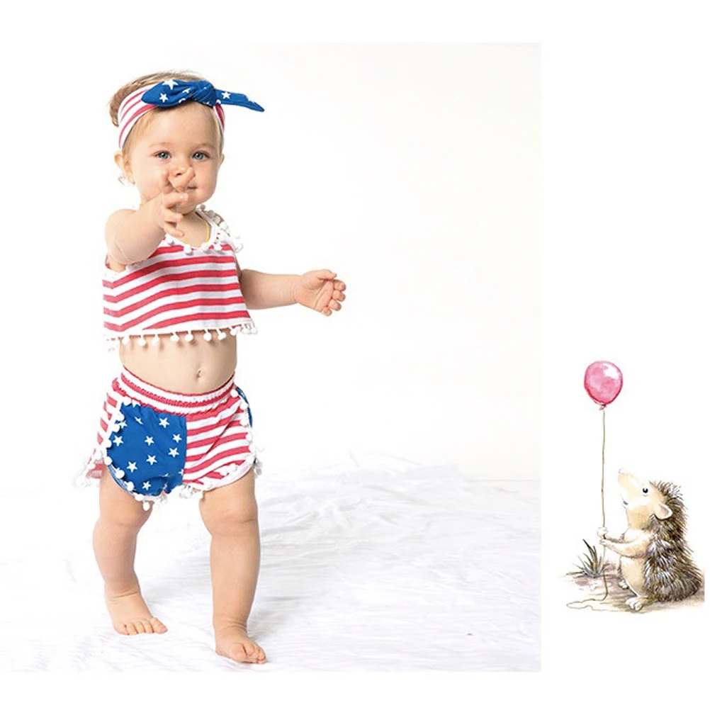 

Children's Suspender Suit Independence Day Costume Set Party Stripe Toddlers Clothes