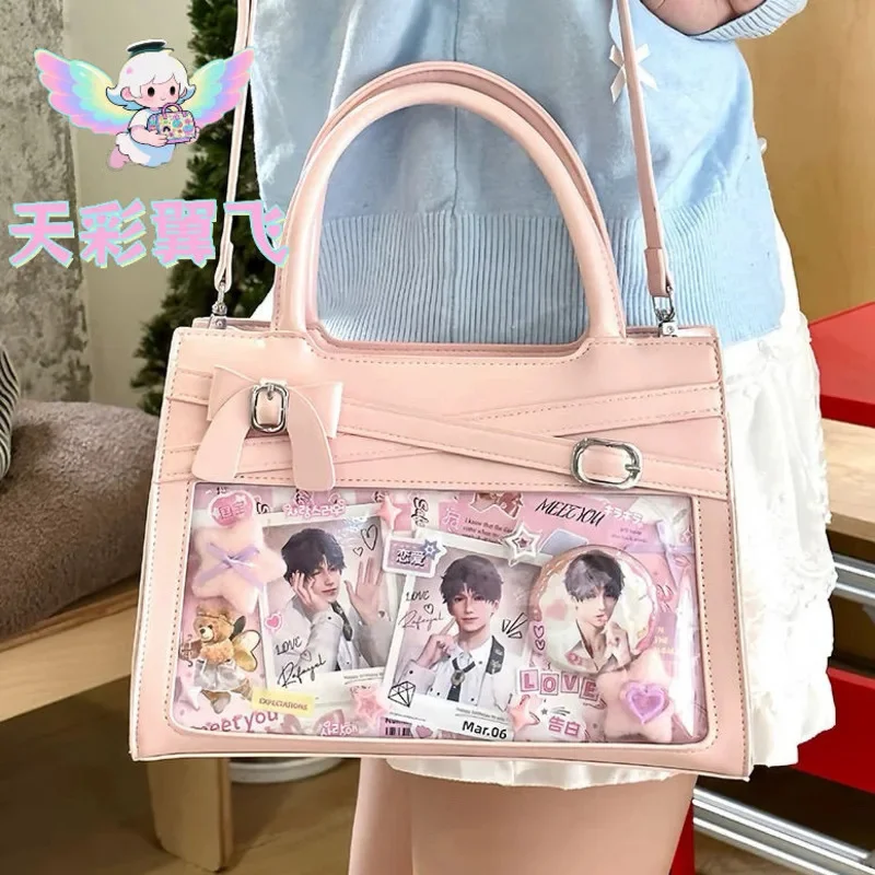 

Lolita Y2K Bow Itabag Crossbody Bag Kawaii Clear Window Sweet Style For Anime Pins Merch Display Cosplay Outfit Match Itabag New