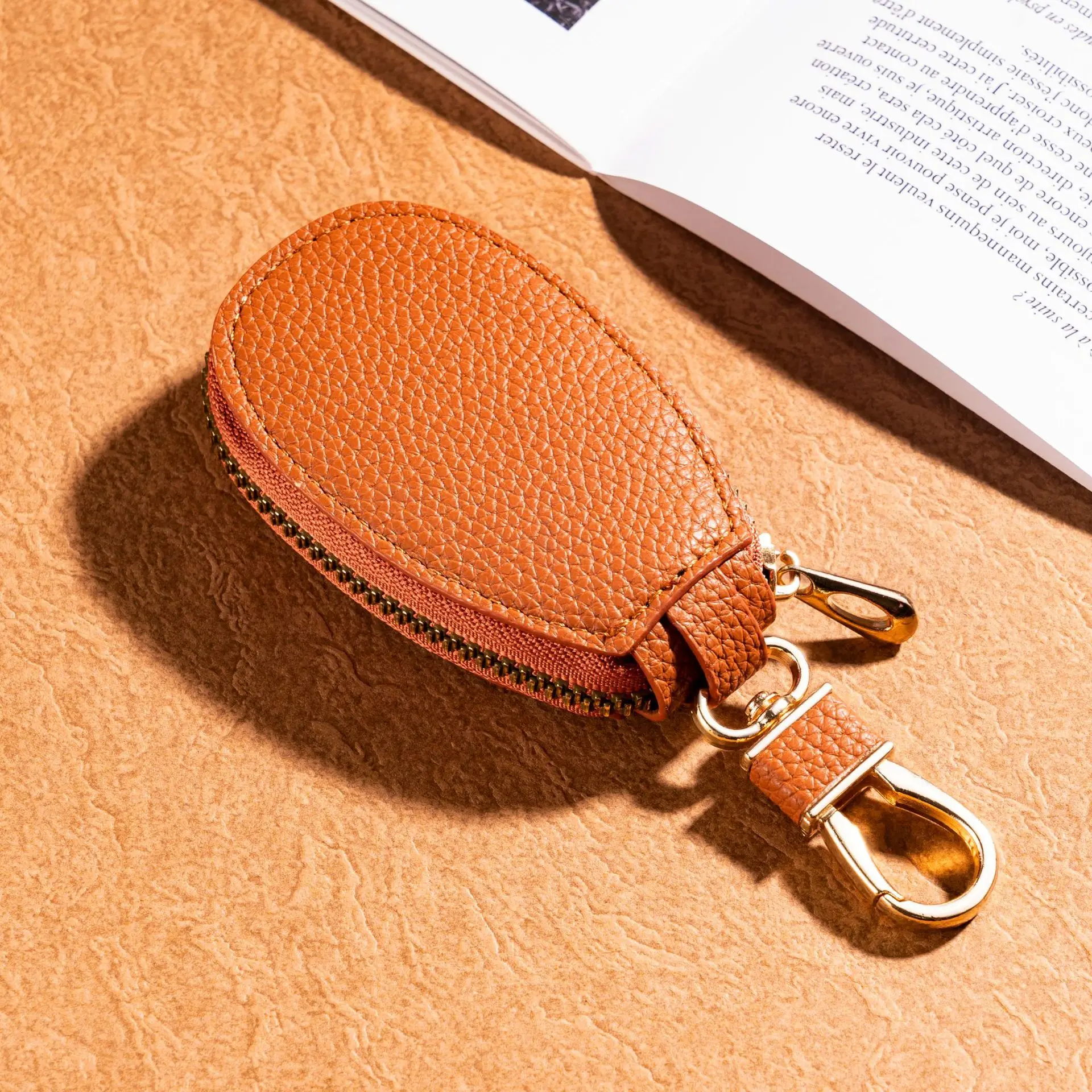 PU Car Key Wallets Women Couples Zipper Door Keys Storage Mini Simple Solid Protection Unisex Portable Multi-Function Key Bag
