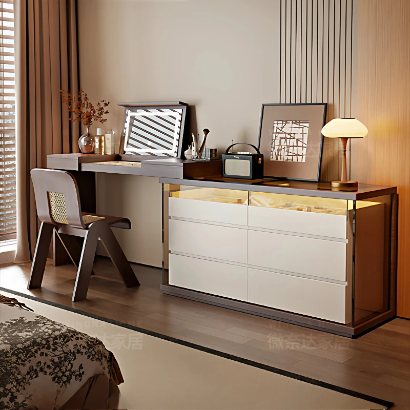Modern Wood Vanity Table Bedroom Makeup Storage Drawers Cosmetics Dressing Table Beauty Comfortable Vestidores Trendy Furniture