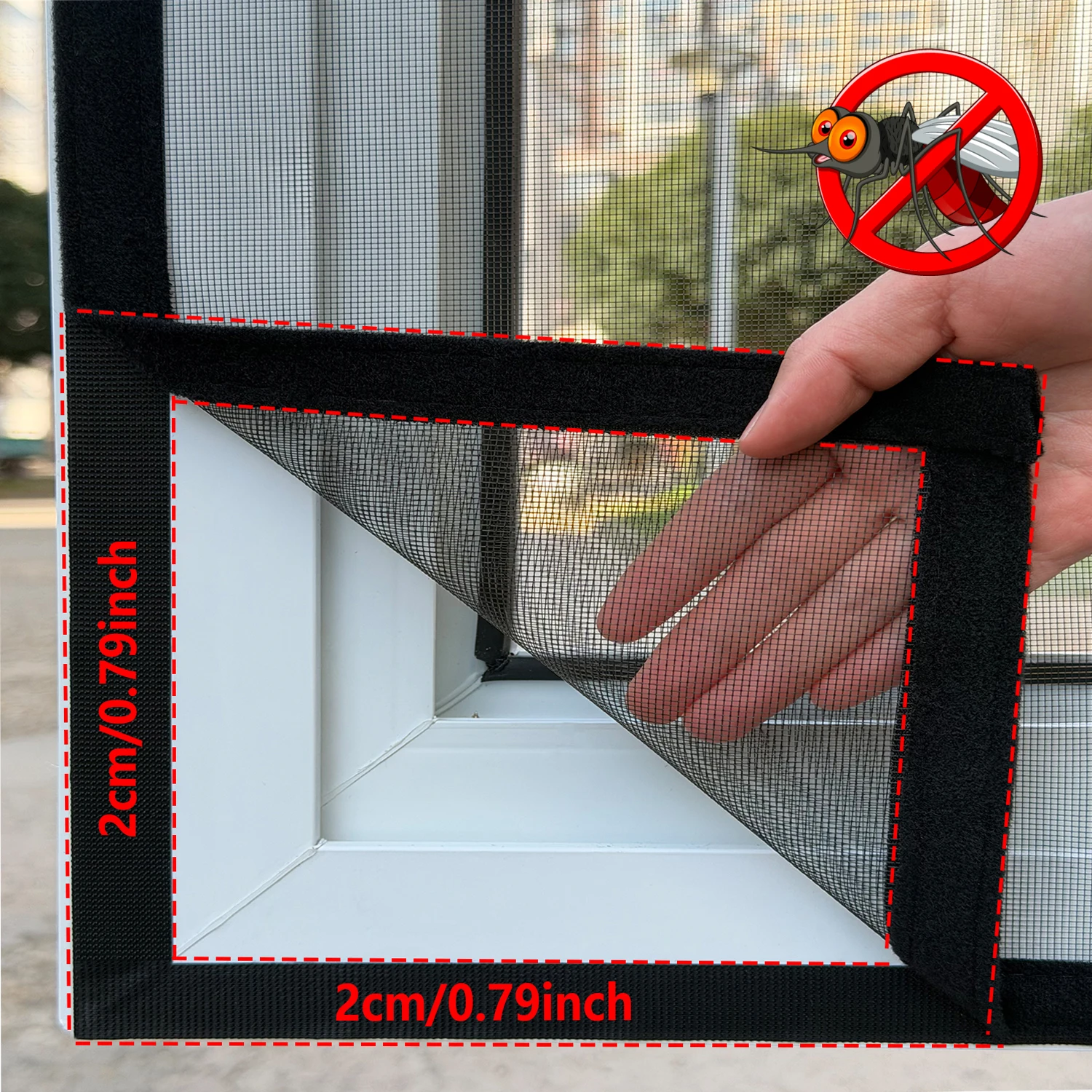 Screen Window Full-Frame Mosquito Net, Encrypted Window Screen, Easy to Install, Removable and Washable, Suitable for Families