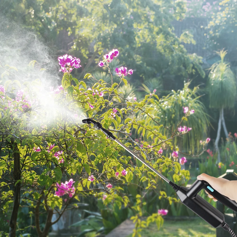 With 3 Mist Nozzles 3M Hose Electric Water Sprayer Rechargeable Telescopic Handle 7.4V Battery Powered Sprayer Wand