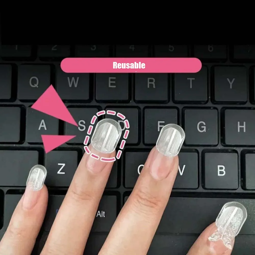 10Pcs Transparent Nail Typing Protector Reusable Keyboard Long Nails Manicure Auxiliary Sticker Computer Keyboard Accessories
