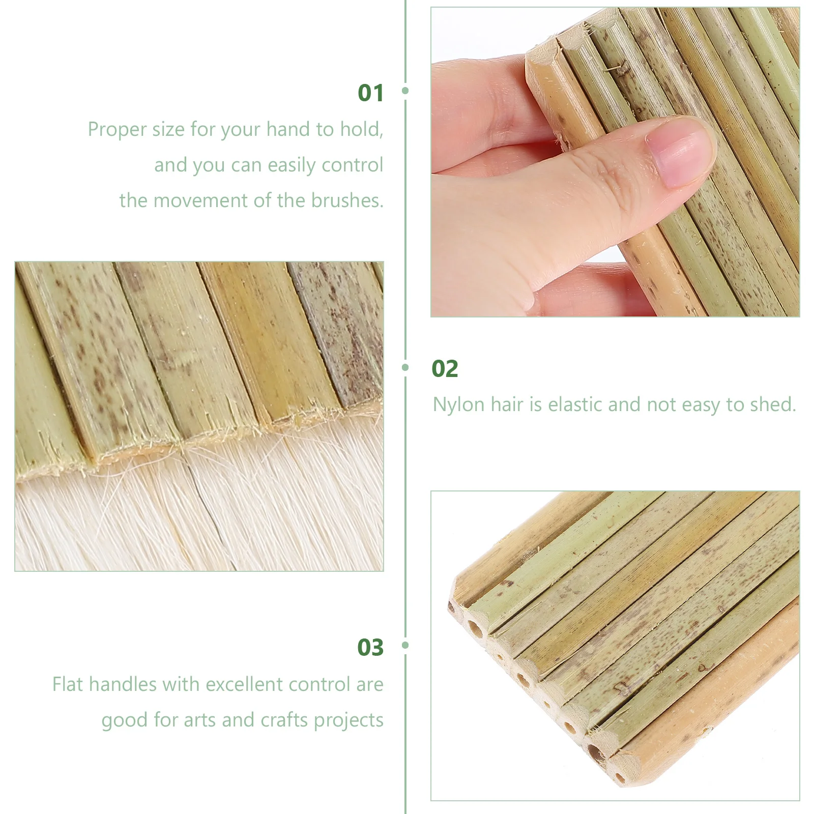 

5Pcs Wool Flat Brush Bamboo Oil Wide Pen Painting Supplies Watercolor Brushes For Artists Latex Oil Flexible Keep Shape Easy