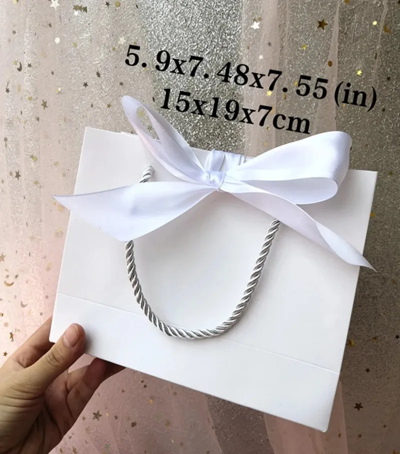 10 Stück Geschenktüten-Papierbox mit Band, Hochzeitsgeschenke, Babyparty, Valentinstag, Geburtstag, Party/Pyjama, Kleidung, Perücke, Schmuckverpackung – Detail 16