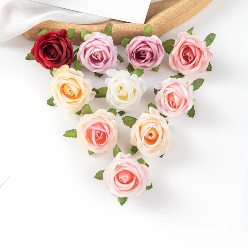 10 Stück Künstliche Blumen DIY Süßigkeitenbox Heimdekoration Festliche Dekorative Kränze Hochzeitsfeier Garten Rosenbogen Seiden-Handgelenkdekoration für Bräute – Detail 3