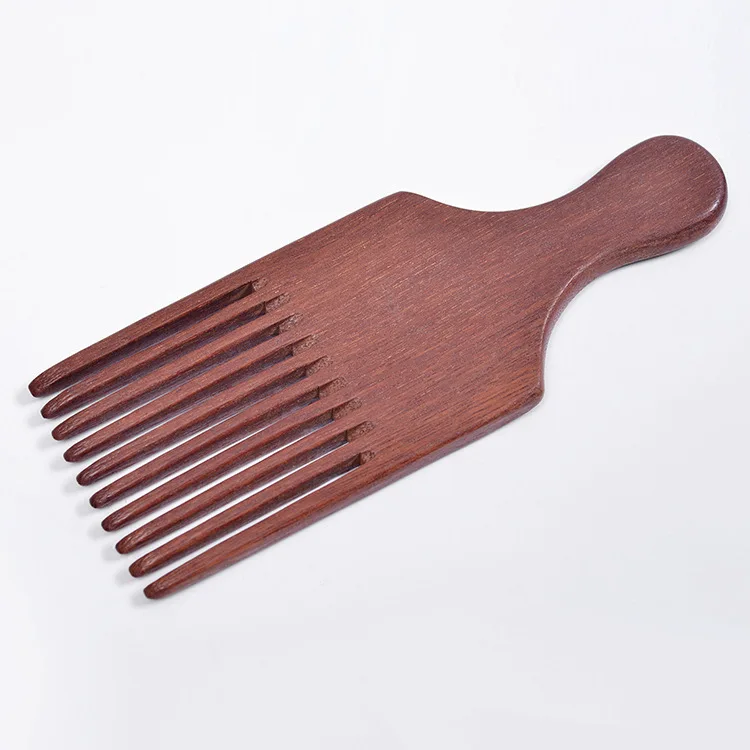 1Pcs Natural  Wooden Hair Comb Anti-Static Afro Fork Combs For Women Round Wide Tooth Wood Comb Hair Brush women