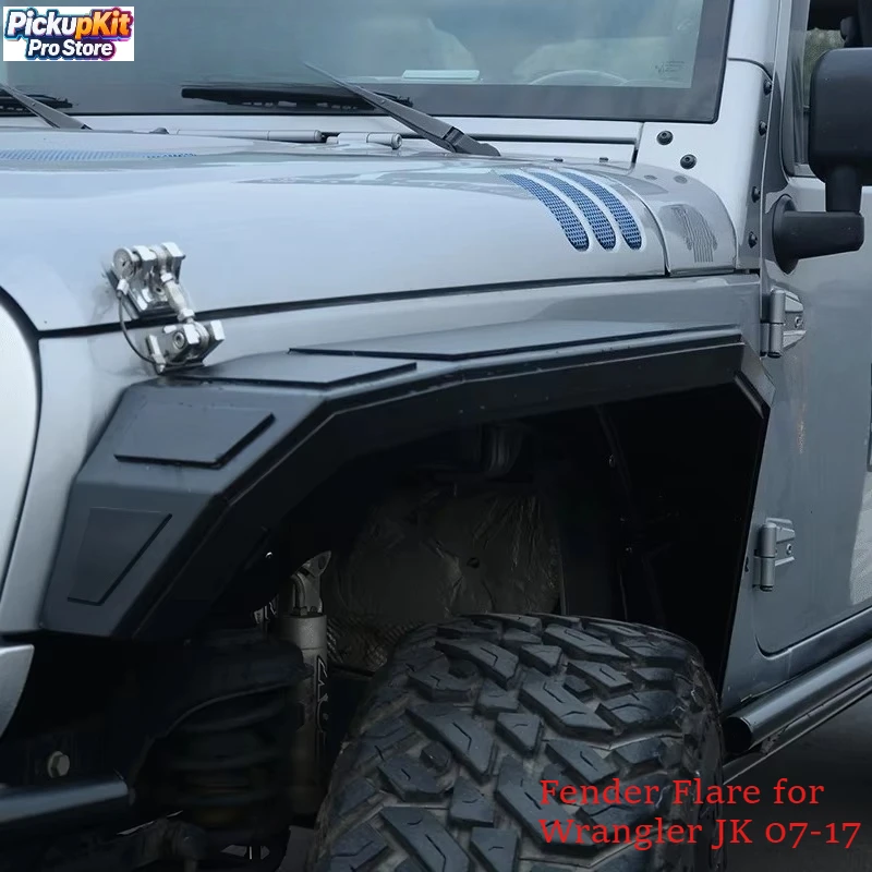 

Black Crusher Flares for Wrangler JK 07-17 Aluminum Fender Mud Guard Fender 4x4 Accessory