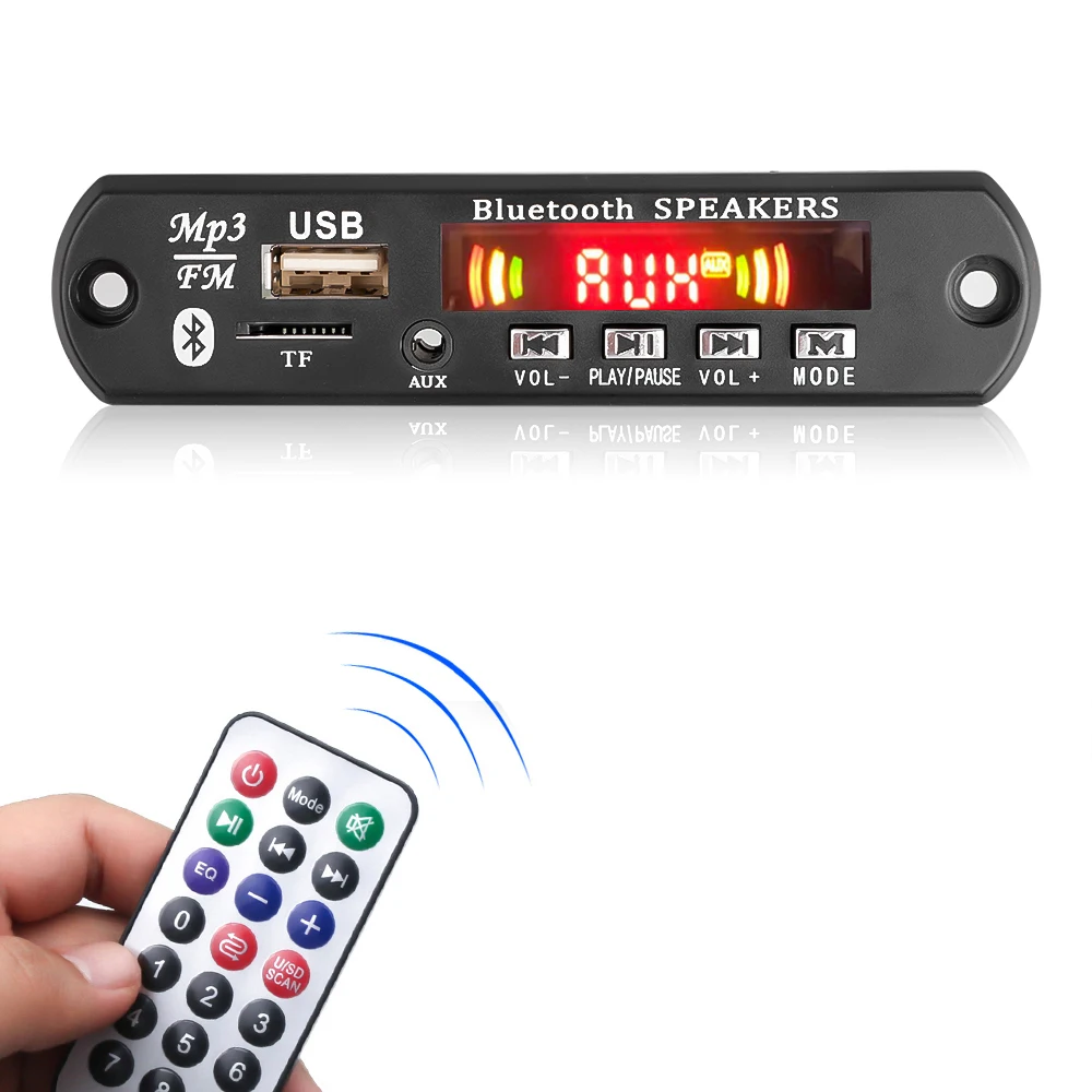 Placa decodificadora de MP3 con Bluetooth 5,0, amplificador de 2x40W, reproductor de 5V-26V y 12V, módulo de Radio FM para coche, grabación de llamadas con manos libres para altavoz