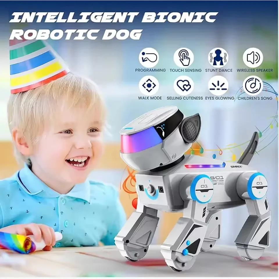 Multi-Functional intelligent programming Remote Control Dog Bluetooth Connection Stunt Music Dance Electronic Pet RC Robot Dog