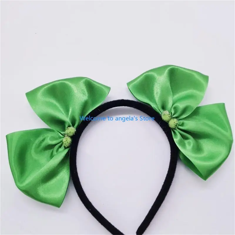 X4YC Patricks Day Green Sash Strap Bow Band Band Bopper Irish Hair Hoop Costume Accessory Party Supplies