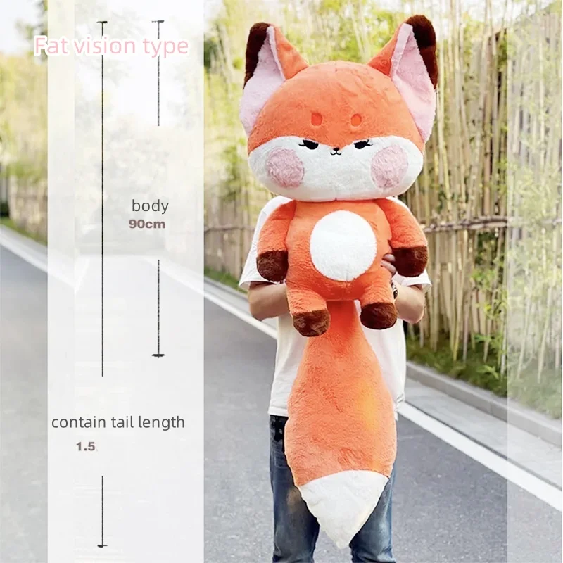 Super Big Tail Fox Hug Toy Stuffed Fairy Tale Fox Throw Pillow Red white Fox Nap Sleep Pillow Hug Cushion for Girl Birthday