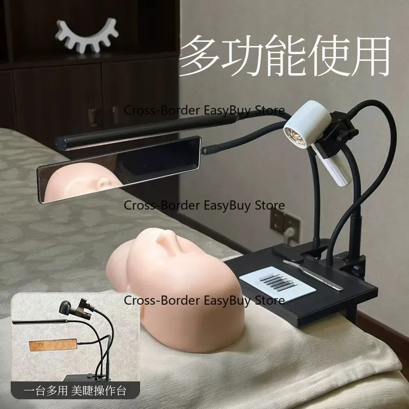 

Professional 4 In 1 Magne-tic Eyelash Operation Table LED Lash Lamp Makeup Mirror Portable Lash Extension Tool For B-eauty Salon
