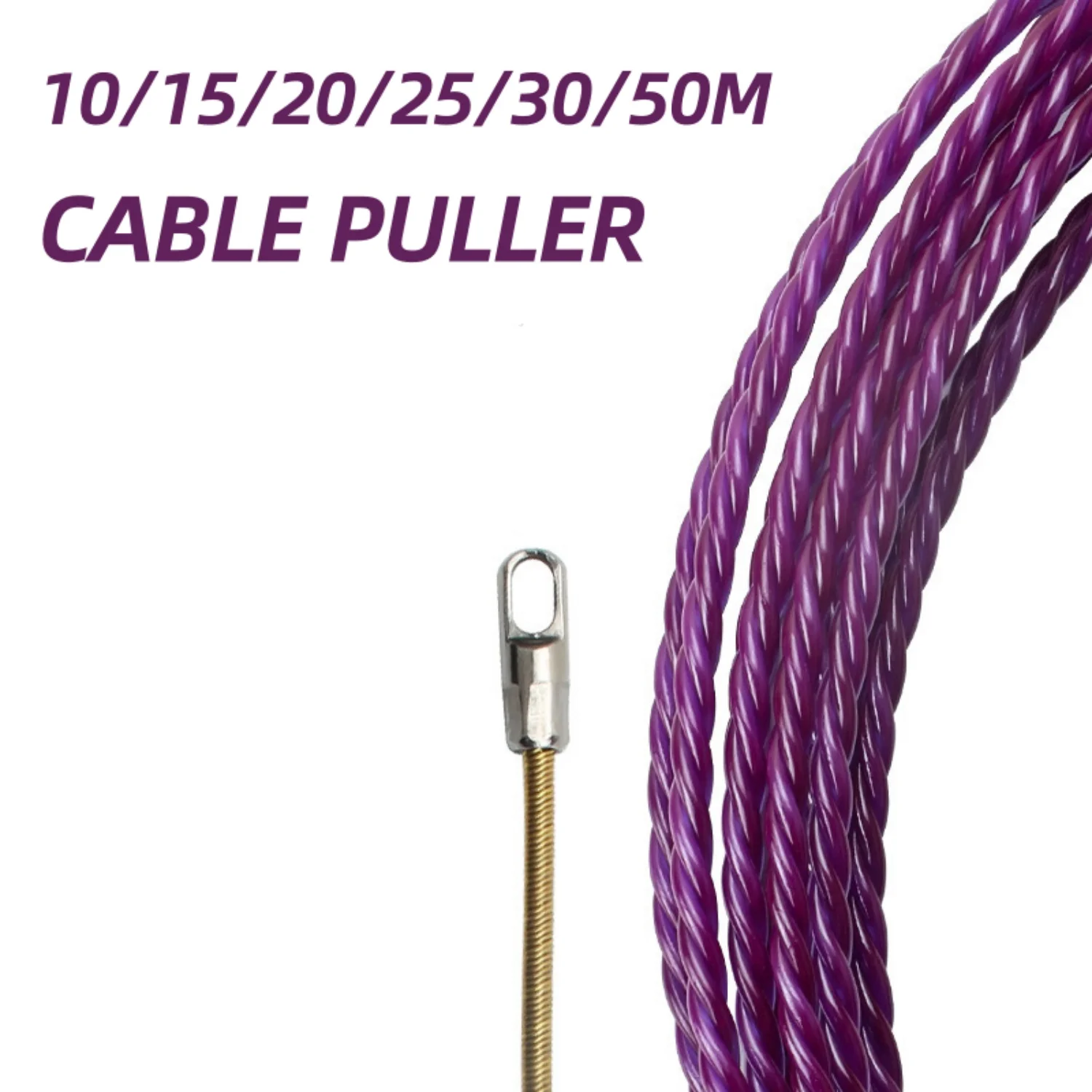 6mm Cable Puller Strong Tough Plastic Steel Cable Puller Universal Wire Wall Penetrating Installation Tool 10/15/20/25/30/50M