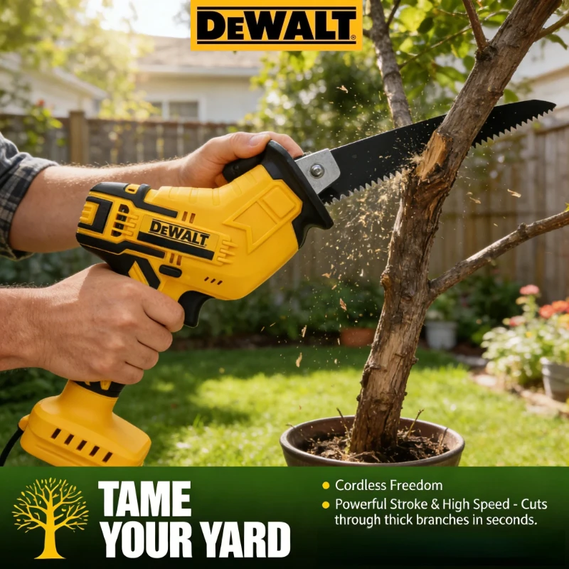 

Dewalt 2800RPM Cordless Reciprocating Saw 20V Brushless Electric Saw Multifunctional Metal Wood Pipe Cutting Saw Power Tool
