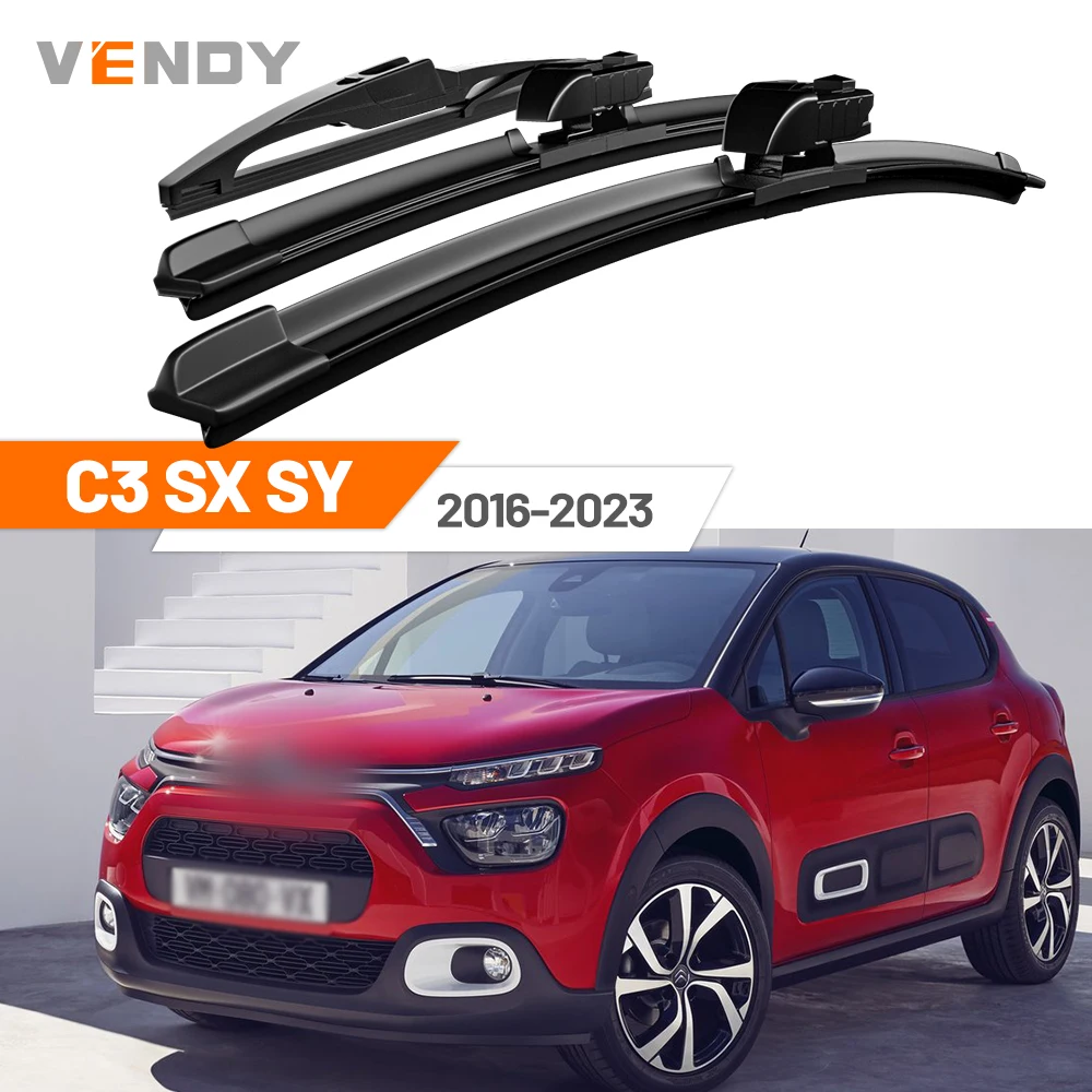 Für Citroen C3 SX SY 2016-2023 2017 2018 2019 2020 2021 2022 Vordere & Hintere Windschutzscheiben-Wischerblätter Scheibenwischer-Set
