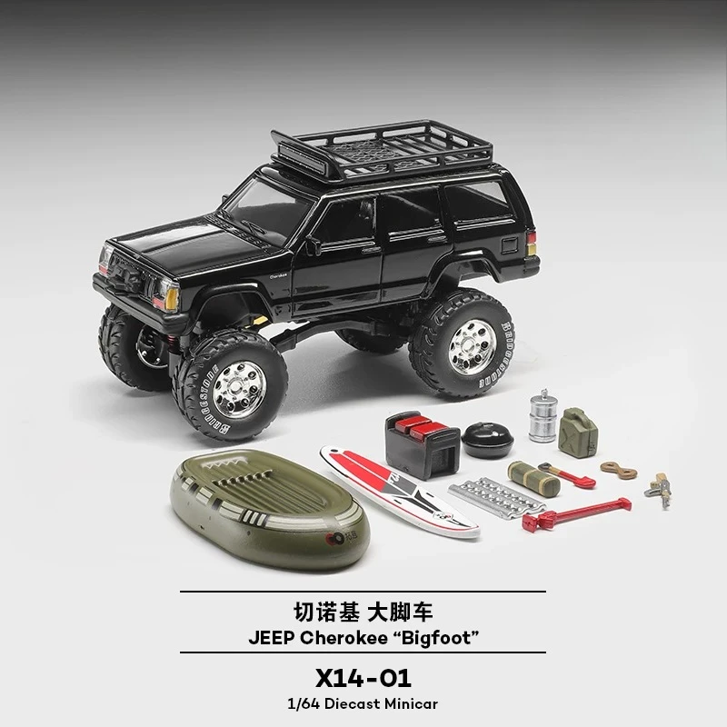 

In Stock: 1:64 Cherokee Decorative Piece - Cherokee Large-Tire Off-Road Vehicle - Alloy Simulated Car Model