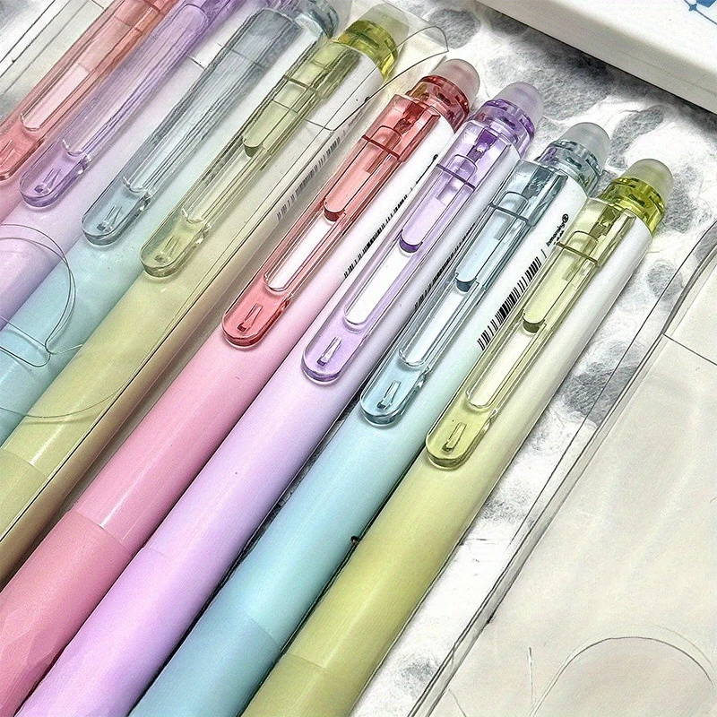 4pcs， Retractable Erasable Gel Pens , Fine Point 0.5mm， Gradient Pen Barrel，Aesthetic Pens，Premium Comfort Grip, Blue /Black Ink