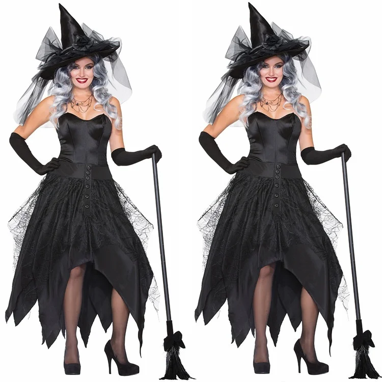 مثير الدانتيل الساحرة زي هالوين أداء الملابس دعوى الجنية العرابة المرحلة الزي جديد وصول المرأة زي