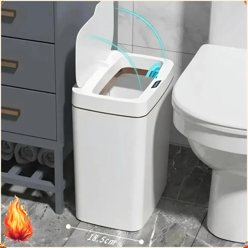 15L Automatic Sensor Trash Contactless Smart Waste Bin Modern Indoor Household Garbage Holder For Bathroom Kitchen Home Storage