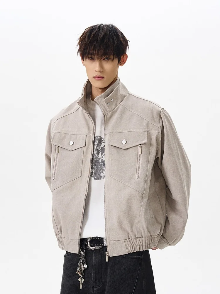 

Retro American Decosition Heavyweight Bomber ort Work Jaet Loose ex Autumn Winter Couples Mountain Eagle Coat