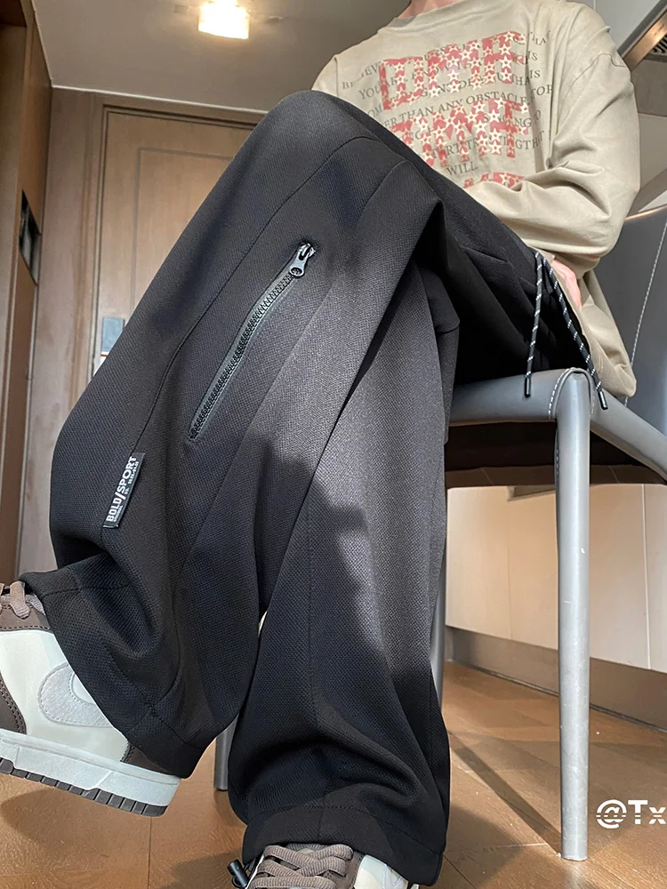 

American Casual Men's Pants Spring Autumn Trendy Loose Drapey Wide Leg Straight Sport Workwear Sweatpants Youth Faion