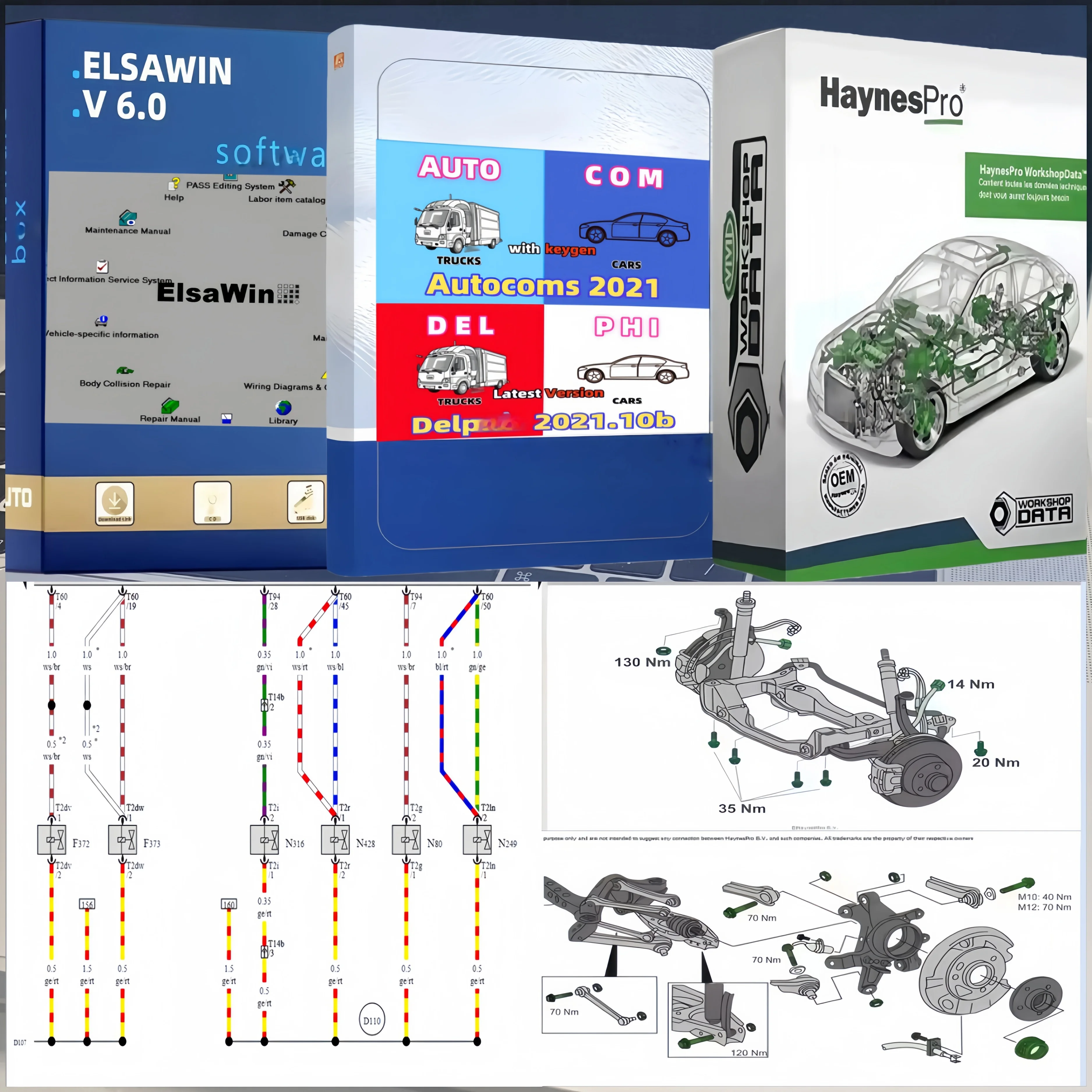 2026 Hot Auto Repair Software Elsawin 6.0 Haynes PRO DEP 2021.10 Autocoms 2021.11 Workshop Data With Installation Video Tutorial
