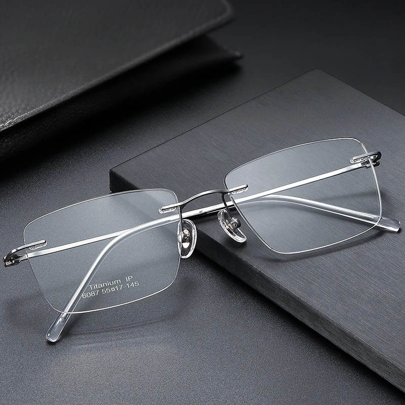 

55-17-145 Rimless Glasses Frame Pure Titanium Glasses