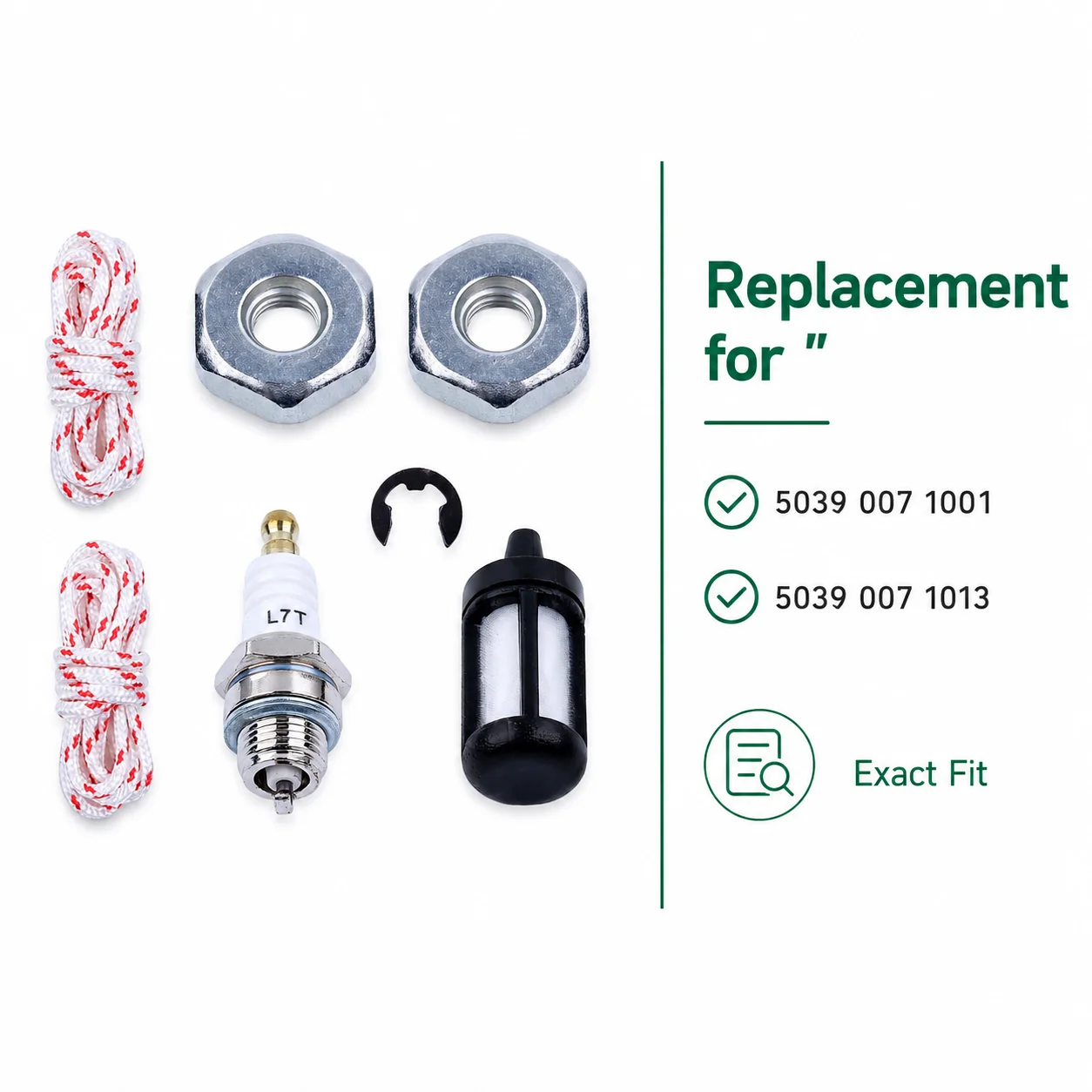 Recoil Starter Rope Spark Plug Fuel Filter E-Clip Bar Nuts Set For Stihl MS200T 020 MS240 MS260 026 Chainsaw Replacement Parts