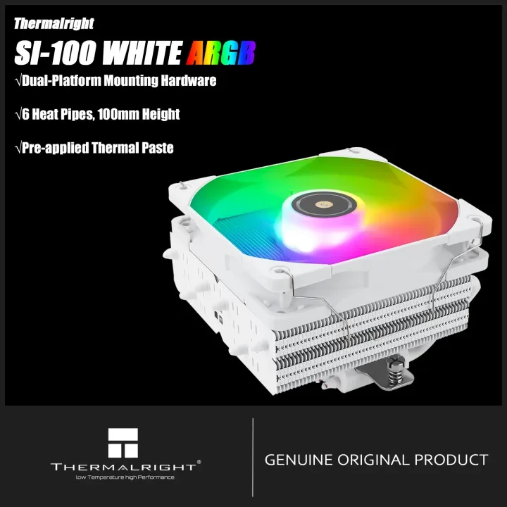 

Thermalright SI-100 BLACKE&WHITE ARGB Down-Pressure CPU Air Cooler HTCP/Low Profile CPU Cooler