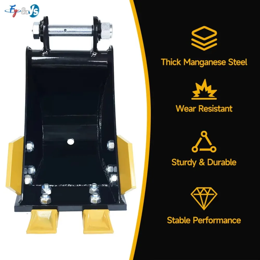 200mm Mini Excavator Bucket High Strength Steel Backhoe Attachment for 1-3 Ton Digger, Trenching Pipeline Laying Landscaping