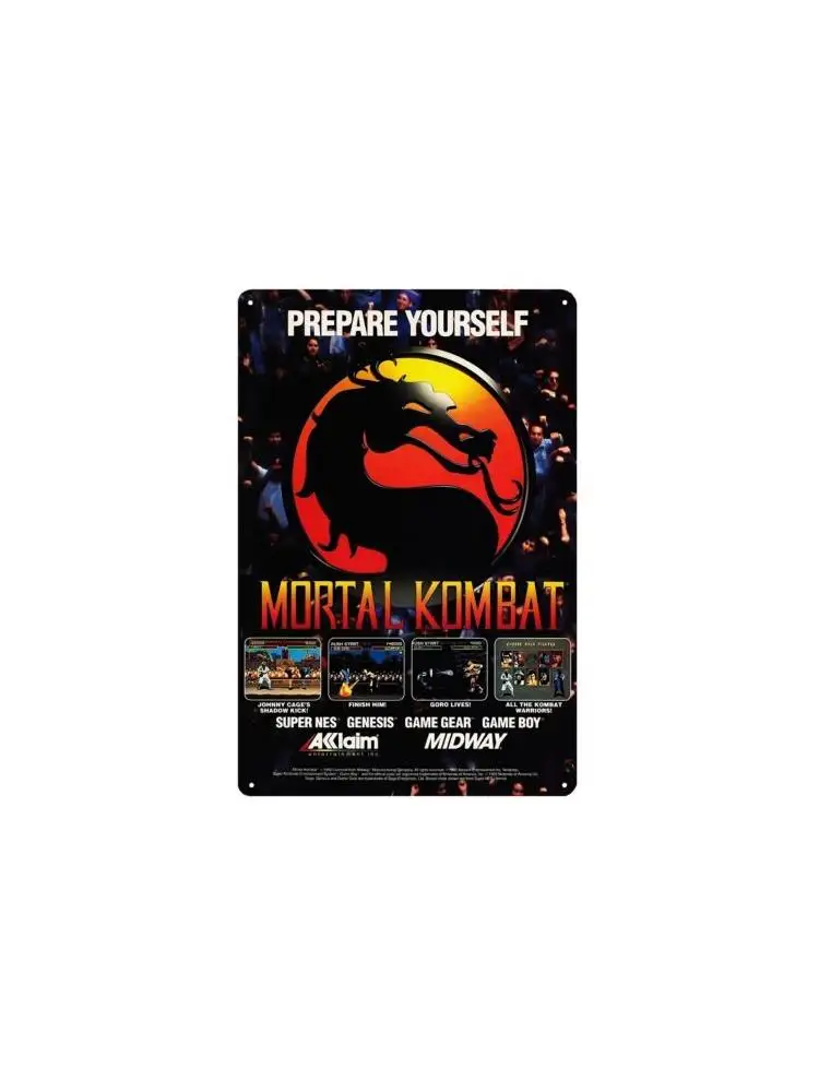 1n, Mortal Kombat Retro Video Game Metal Poster - 20x30cm - afbeelding 2