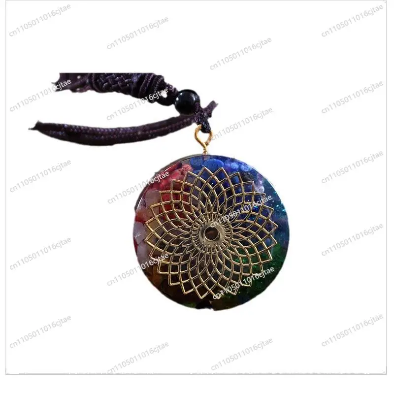 For Crystal Sweater Chain Pendant, Crystal Gravel Resin Necklace Jewelry