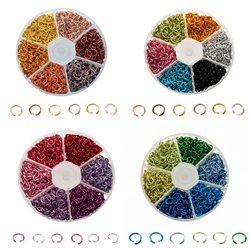 1080pcs/Box 6mm Colorful Aluminum Jump Ring Opening Ring Split Ring for DIY Jewelry Making Necklace Crafts Accessories