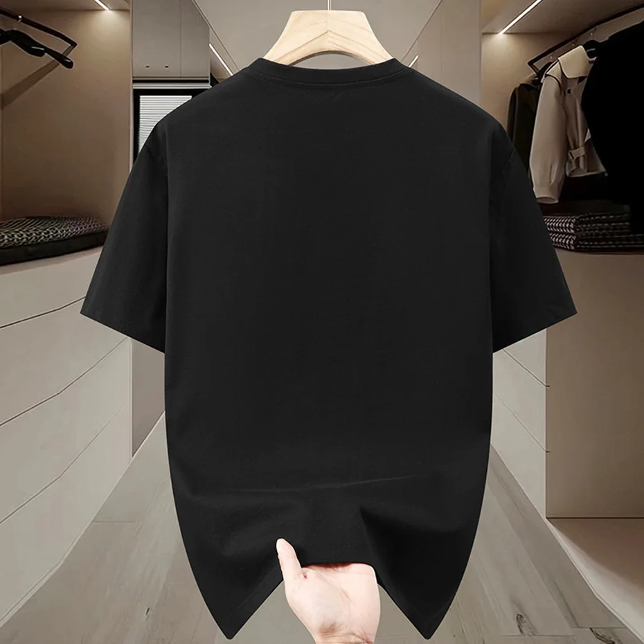 11XL 10XL Plus Size T-shirt Men Summer Short Sleeve Tops Tees Fashion Casual Patchwork Tshirt Male Big Size image 2