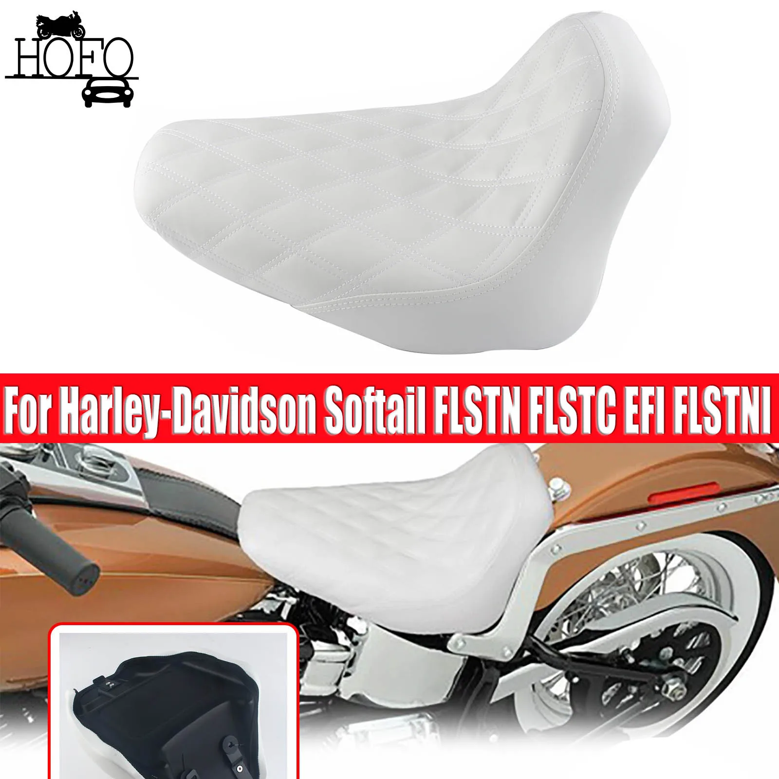 Front Driver Solo Motorcycle Seat For Harley-Davidson Softail FLSTN FLSTC EFI FLSTNI EFI FLSTCI