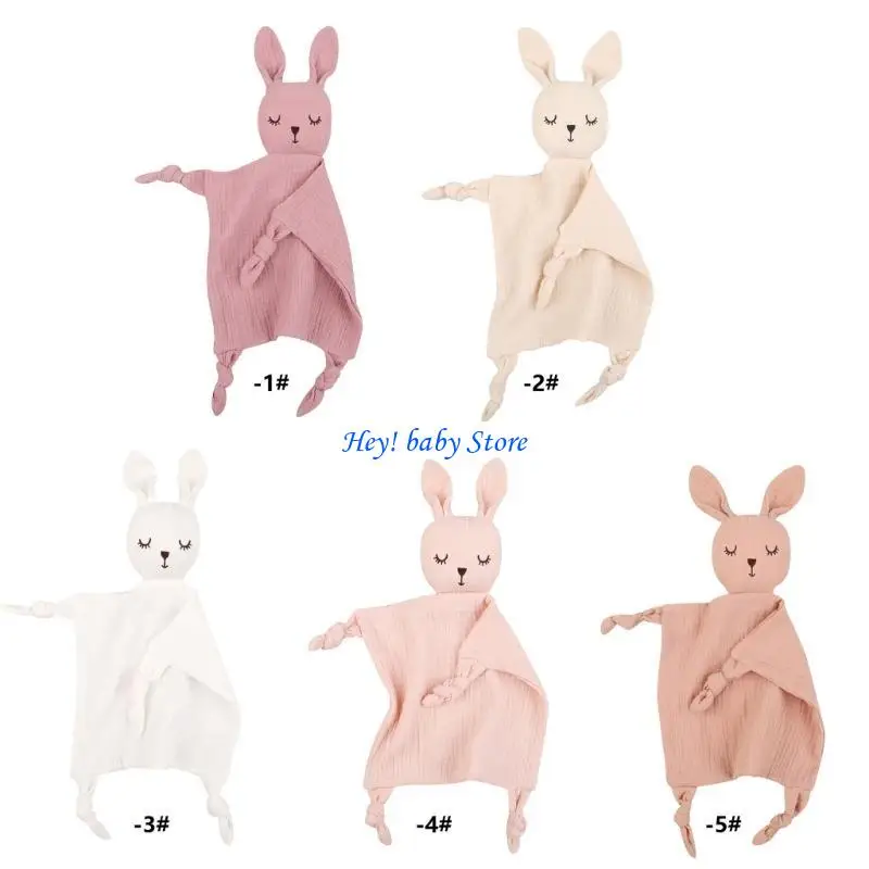 Q1FE Cartoon Rabbit Burping Cloth Soothing Towel Promote Sleep for Infants Toddlers