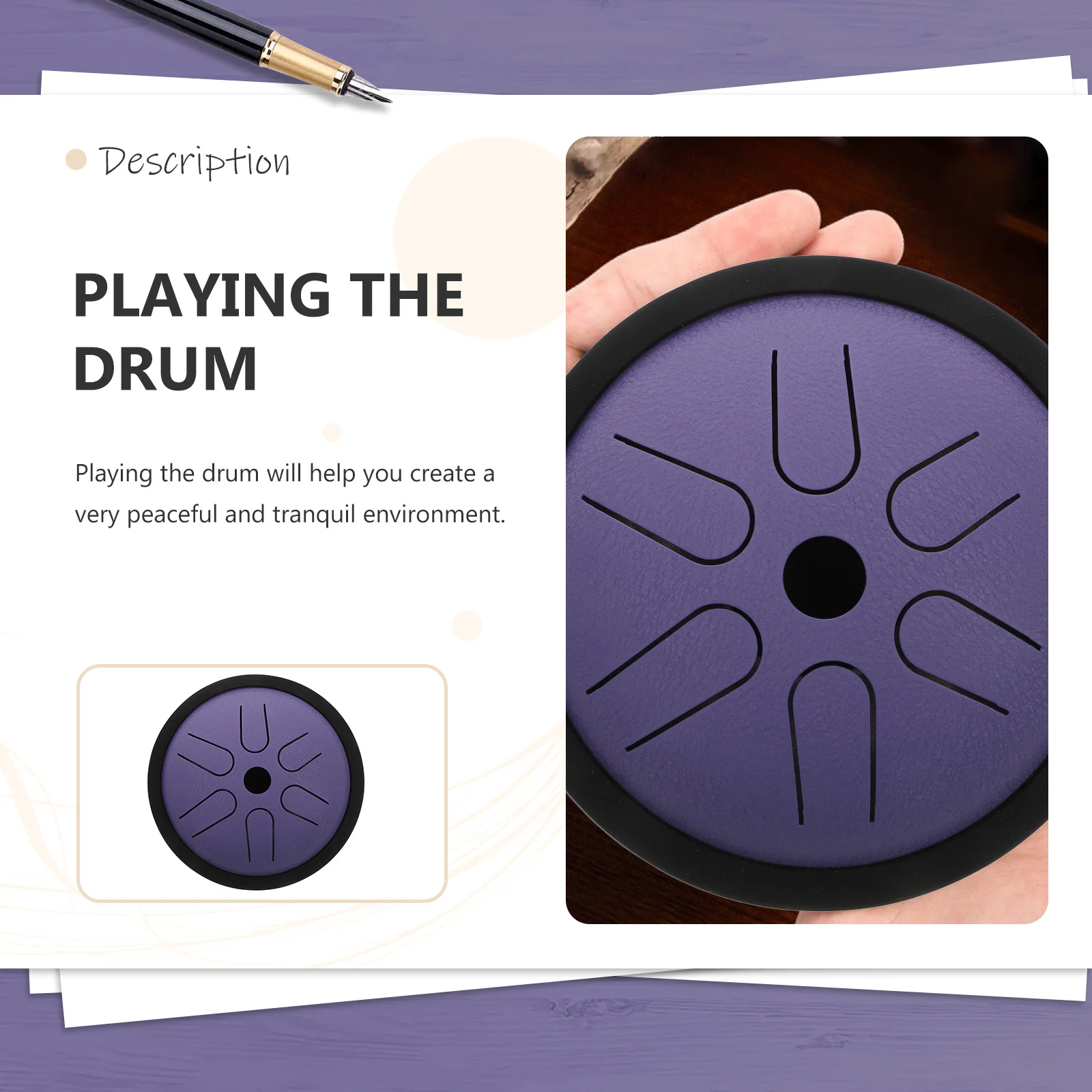 

55 Inch Pocket Ethereal Drum Alloy Steel Tongue Musical Instrument Portable Drum for Music Lover Easy to Use Durable Melodious
