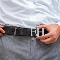 Personalized Custom Name Husband Stainless Steel Belt Buckle, Exquisite Business Men's Jewelry Logo Pattern, Father's Day Gift