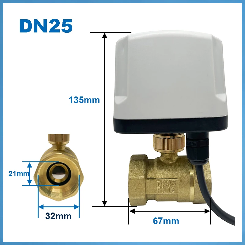 Imagem -04 - Válvula de Esfera Elétrica Motorizada Normalmente Fechada Aberta Quick-open 2-wire 2-wire Dn15 Dn20 Dn25 Dn40 Dn50 220v 12v 24v