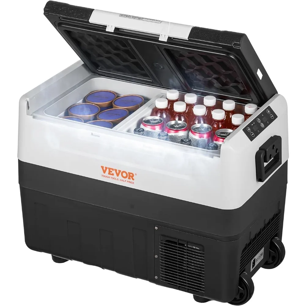 

Car Refrigerator, 12 Volt Car Refrigerator Fridge, 48 QT/45 L Dual Zone Portable Freezer, -4℉-50℉ Adjustable Range, 12/24V DC a
