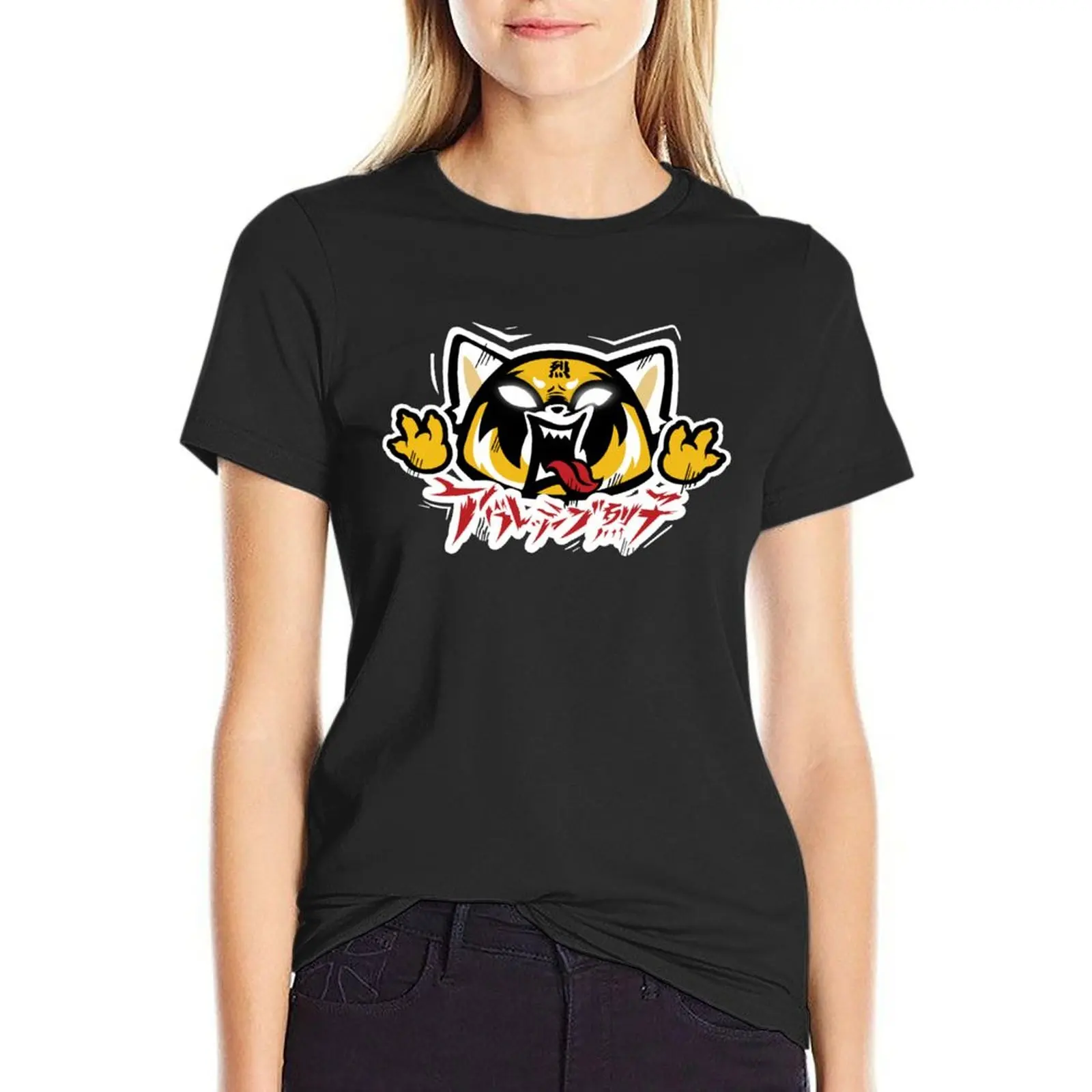 

Aggretsuko T-Shirt animal prinfor sports fans oversized cute tops Women's tops
