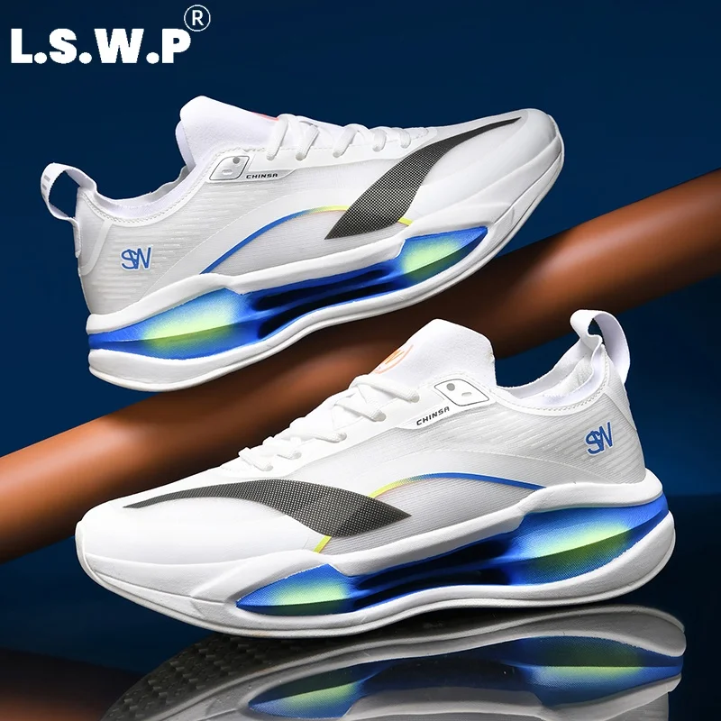 Men's Casual Sports Shoes, Unisex Racing Running Shoes, Lightweight Breathable Mesh Upper, Hollow Thick Sole with High-Elastic Shock-Absorbing Outsole, Lightweight Non-Slip Wear-Resistant Professional Marathon and Fitness Jogging Sports Shoes, Available in Multiple Colors