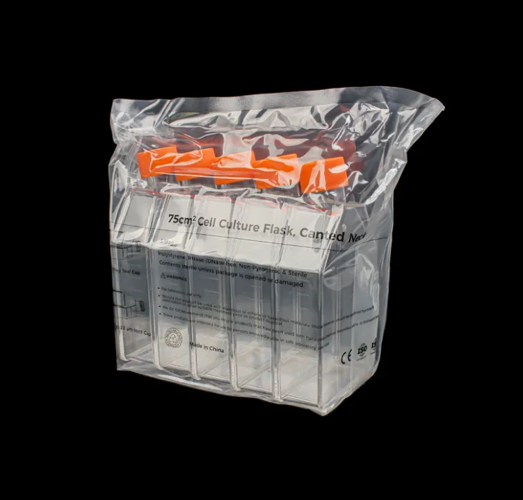 Cell Culture Flasks Cell culture bottle, 25c㎡ 75c㎡Tissue Culture Flask, With vented cover, No Enzyme No Heat Source，TC Treated