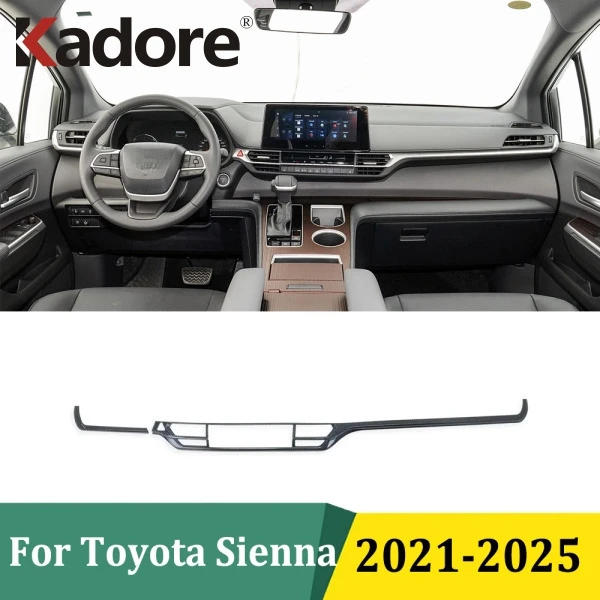 

Для Toyota Sienna 2021 2022 2023 2024 2025 отделка центральной консоли из углеродного волокна, инструментальная полоса, аксессуары для интерьера автомобиля