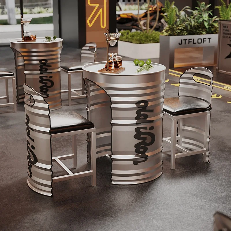 &Iron Modern Eco-Friendly Restaurant Furniture Set for Hotel Bar Cafe & Motorcycle Club-Outdoor Dining Table and Chairs